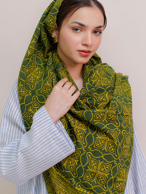 Mashal Ajrak Hijab - Green