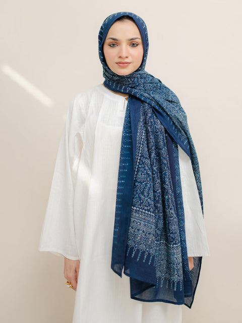 Meher Ajrak Hijab - Blue