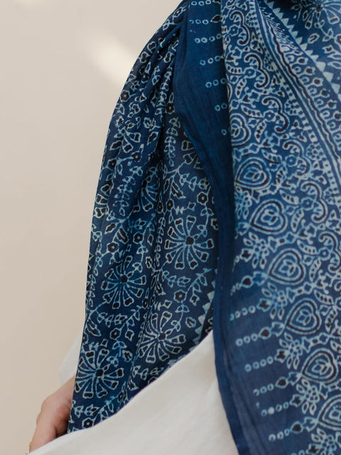Meher Ajrak Hijab - Blue