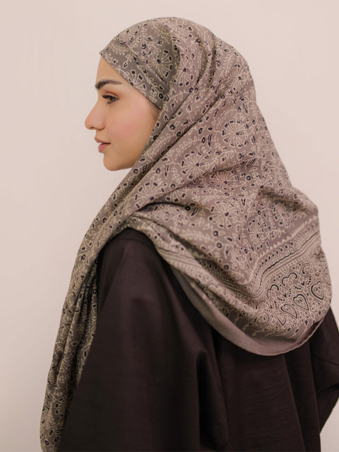 Meher Ajrak Hijab - Grey
