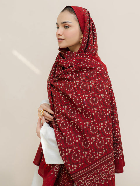 Meher Ajrak Hijab - Red Kashi