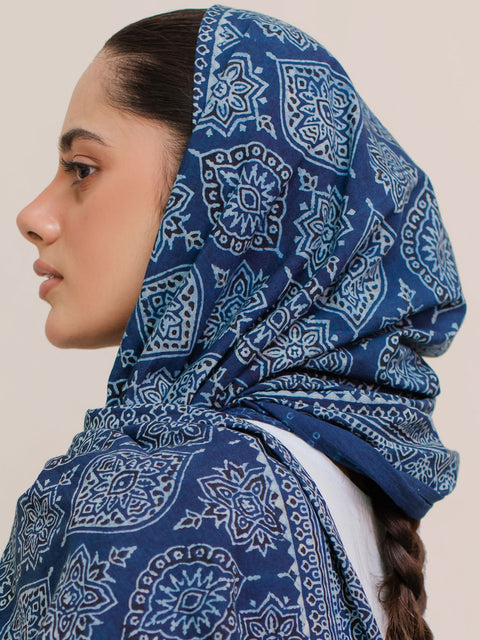 Parvaneh Ajrak Hijab - Blue