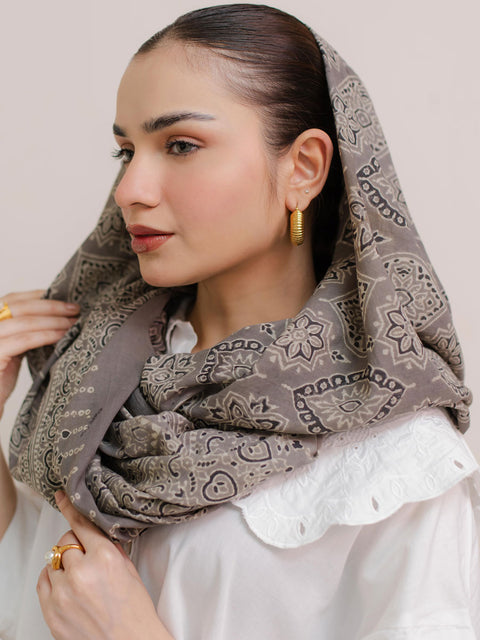 Parvaneh Ajrak Hijab - Grey