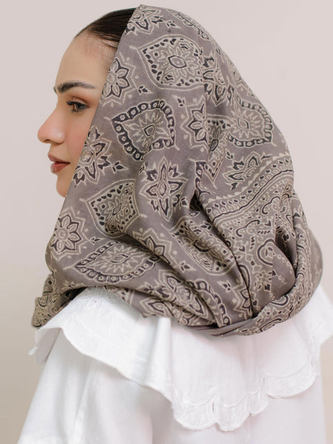 Parvaneh Ajrak Hijab - Grey
