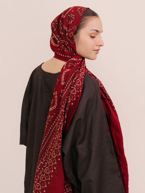 Parvaneh Ajrak Hijab - Red Kashi