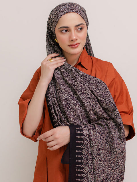 Wabasta Ajrak Hijab Black