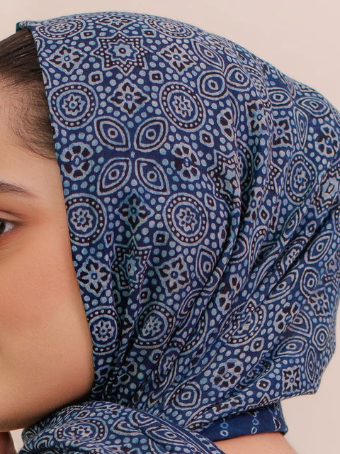 Wabasta Ajrak Hijab Blue
