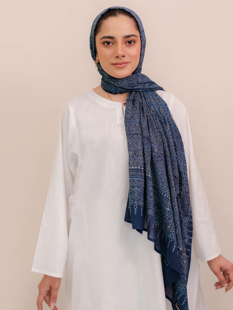Wabasta Ajrak Hijab Blue