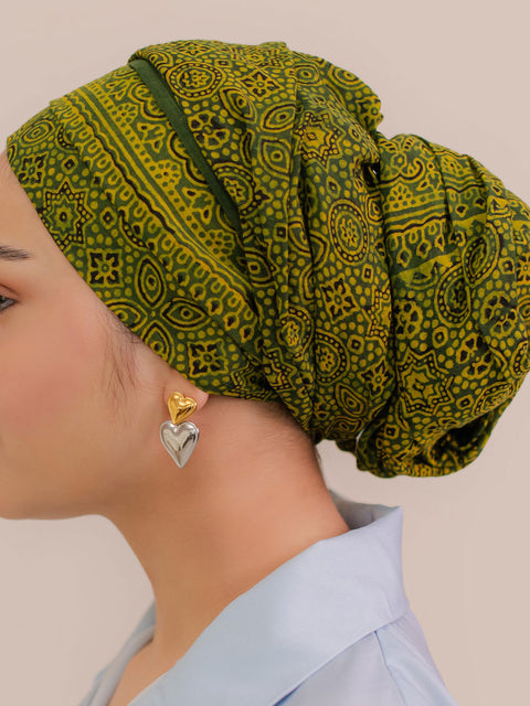 Wabasta Ajrak Hijab Green