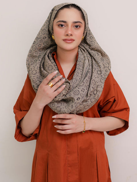 Wabasta Ajrak Hijab Grey