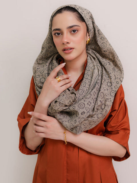 Wabasta Ajrak Hijab Grey