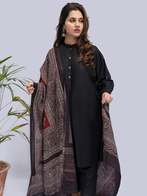 Raks Ajrak Chaadar (Two Tone - Maroon)